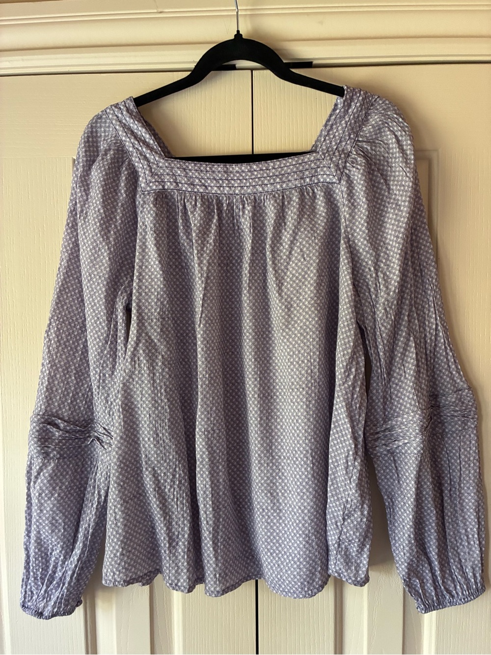 LC Lauren Conrad Lavender Square-Neck Peasant Top size xl